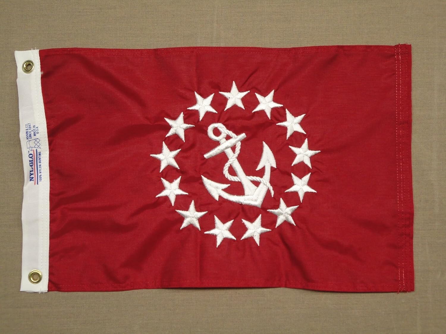 Annin Vice Commodore Seaworthy Nautical Embroidered Flag 12×18″ NYL-GLO Made USA