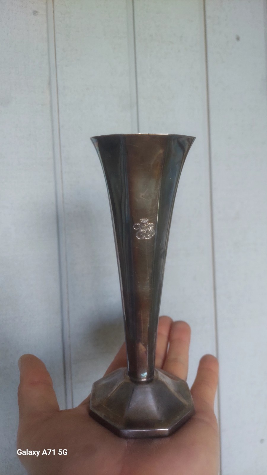 Vintage ERCUIS VENICE SIMPLON ORIENT EXPRESS Silver Plated Trumpet Vase
