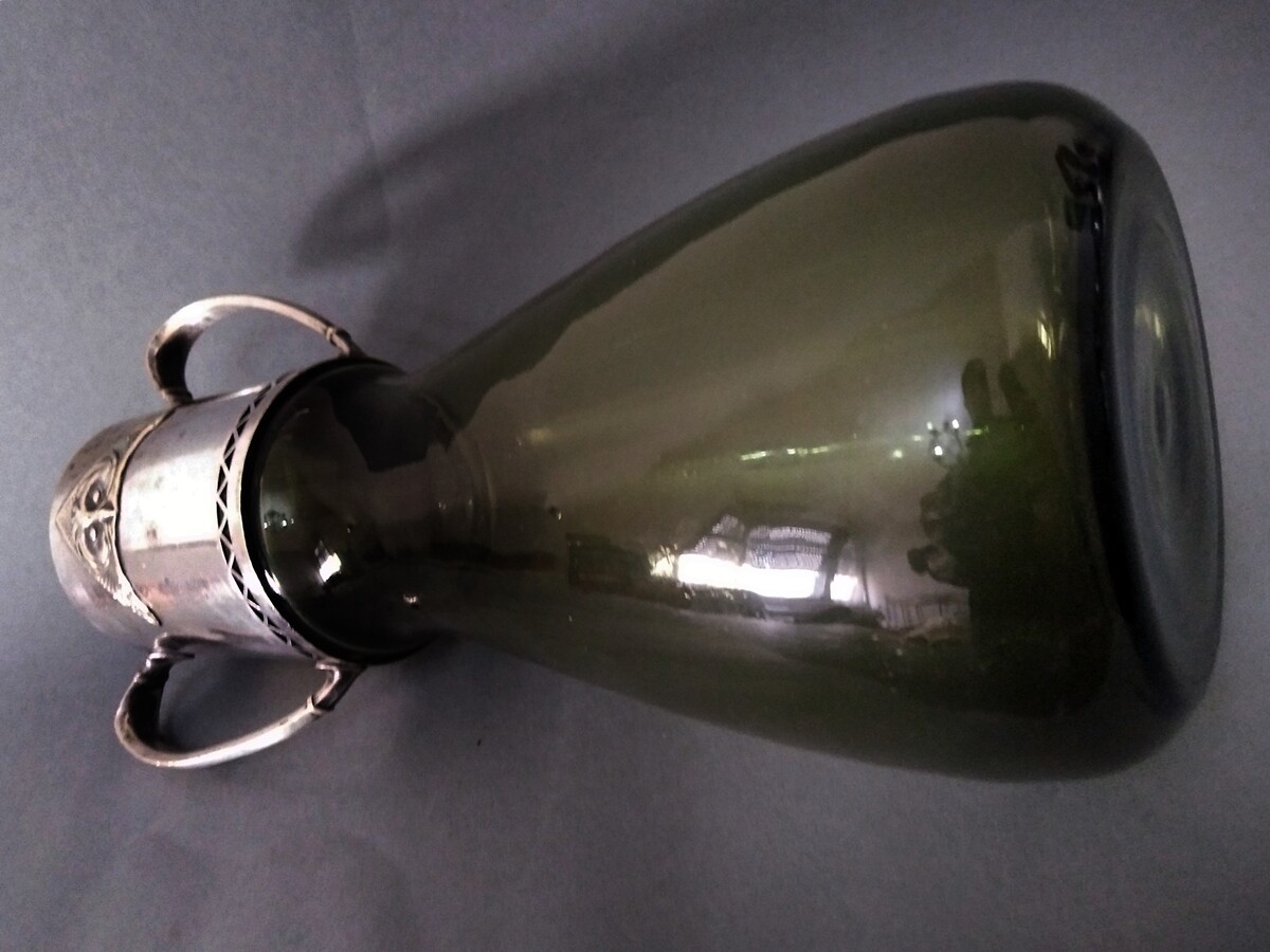Secessionist/jugendstil Argentor/Loetz Witwe mounted vase 1905 design Hans Ofner