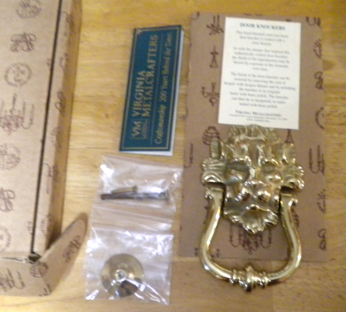Virginia Metalcrafters Lion Head Door Knocker Antique Reproduction NEW OLD STOCK
