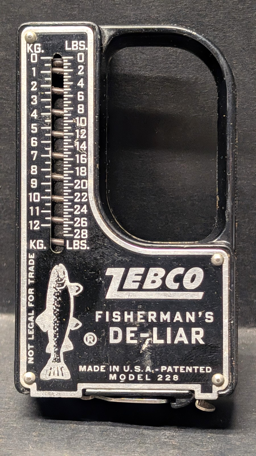 Vintage Zebco De-Liar Model 228 Fishermans Scale Tape Measure USA