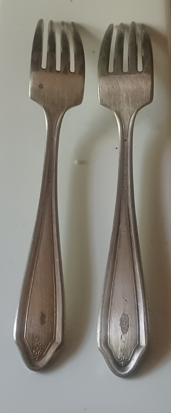 2 H. Friedman & Sons 5 oz Sectional Dinner Forks Monogram Schwelber’s