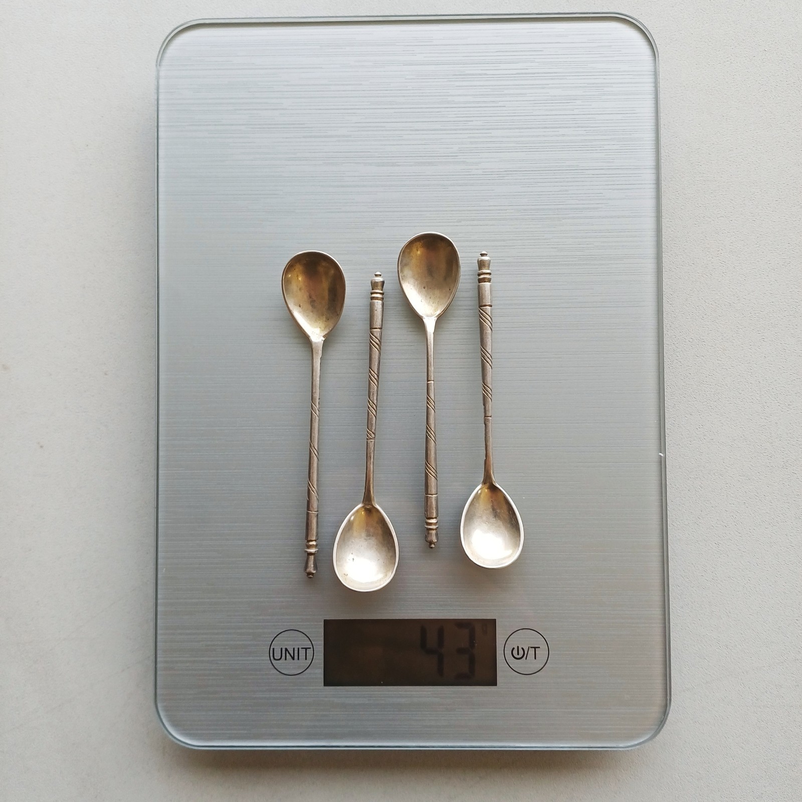 Antique Imperial Russian 84 Silver Spoons Set of 4 Hallmarked ИА Moscow 1866 43g