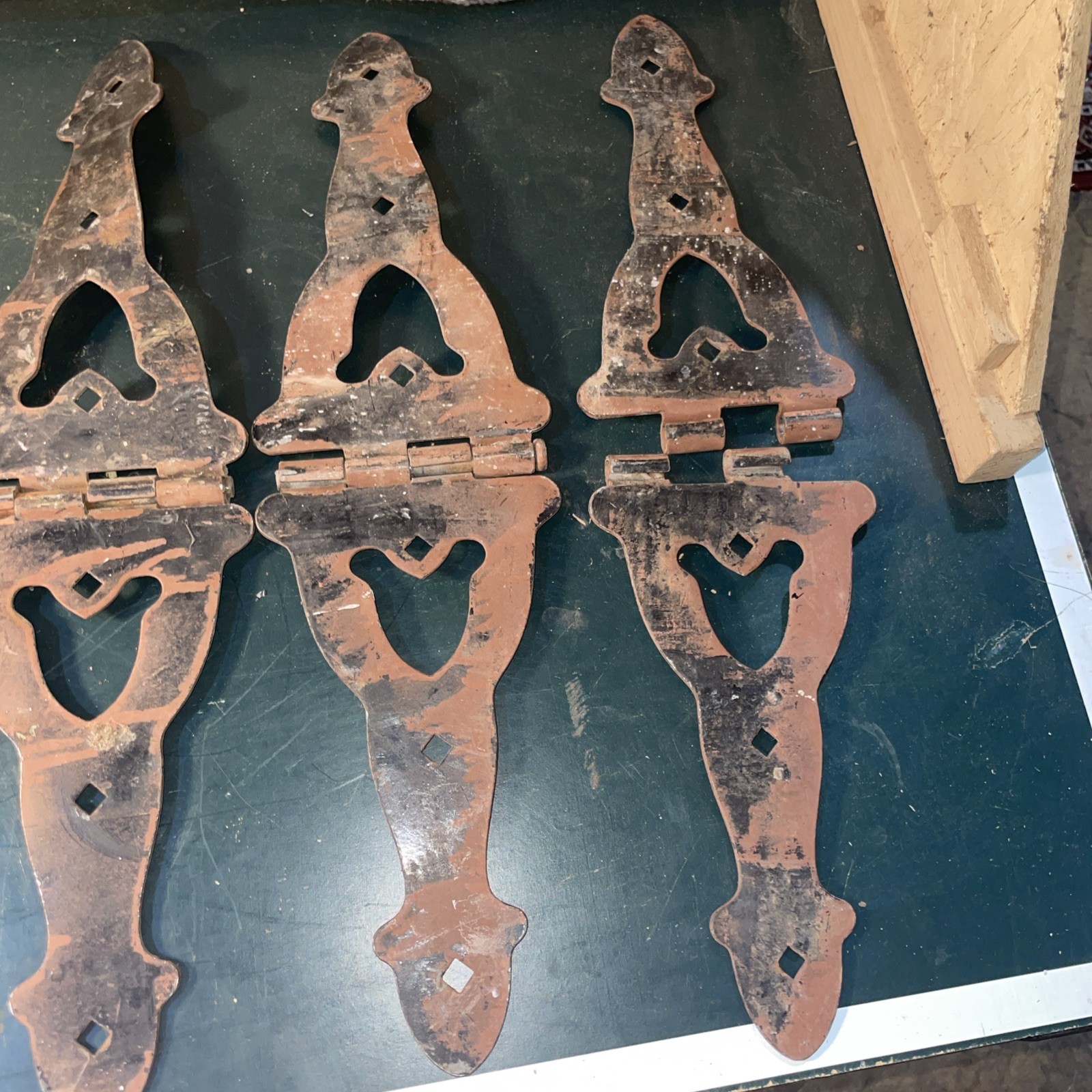 TWO PAIR RUSTIC GOTHIC HINGES large 20” long L@@K!!!