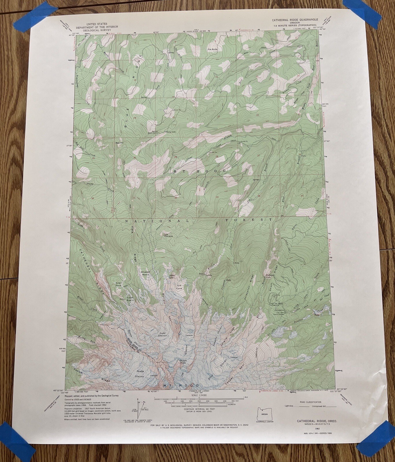 Cathedral Ridge Quadrangle Oregon Topographic Map 1962 U.S. Geological Survey