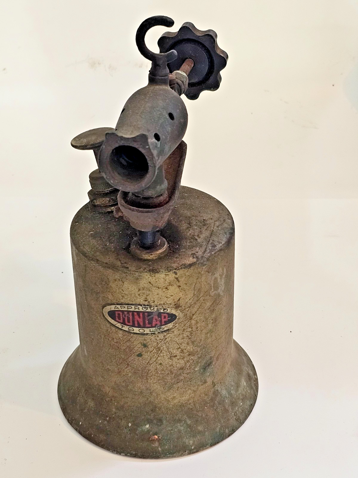 VINTAGE INDUSTRIAL DUNLAP MODEL 5544 GASOLINE BRASS & STEEL BLOW TORCH