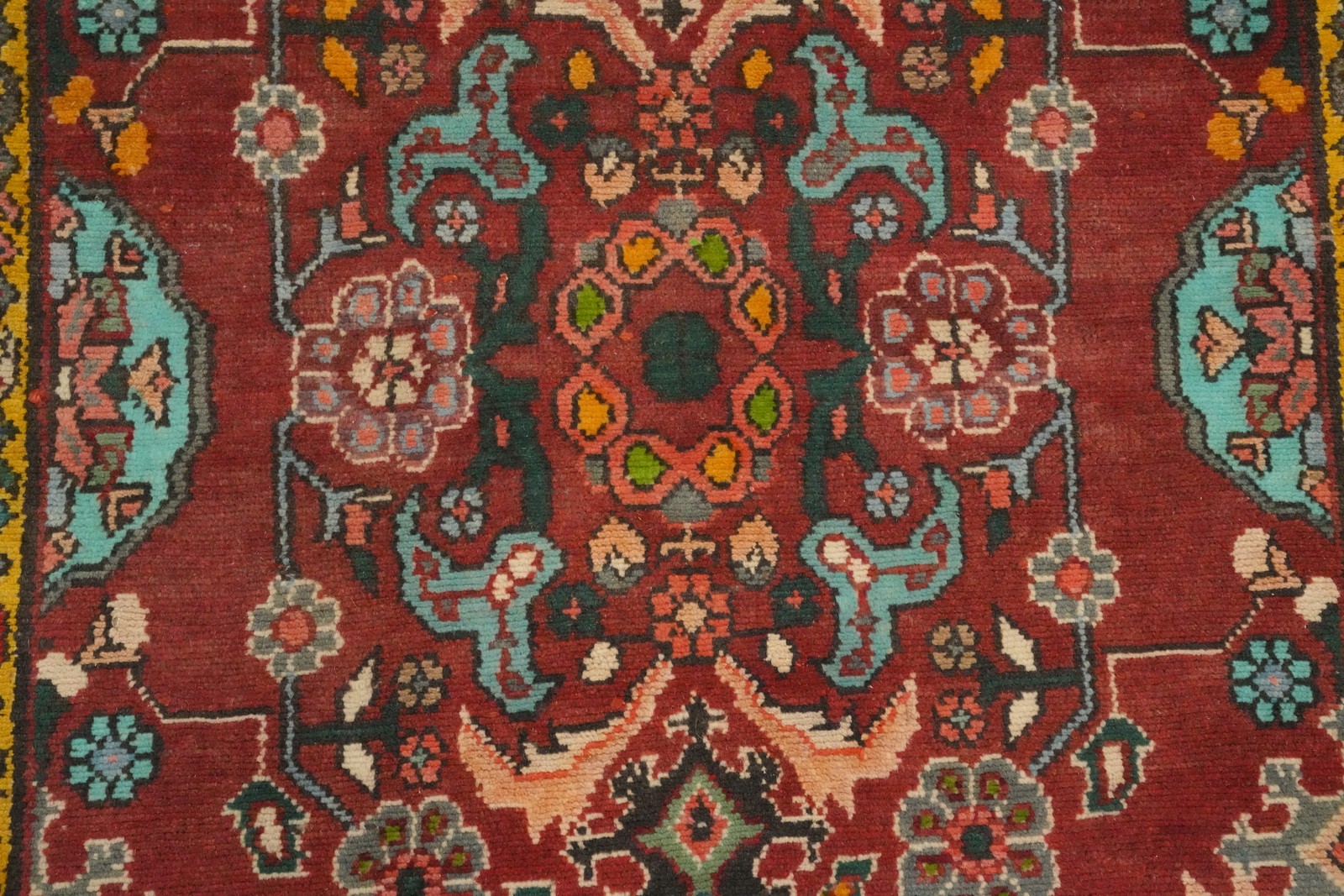 Handmade Floral Rust Wool 10 ft Runner Rug Vintage Traditional Carpet 4×10