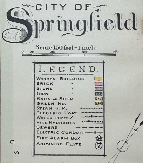 1899 SPRINGFIELD MA UNION STATION HAMPDEN PARK HARRISON TO ESSEX ST ATLAS MAP