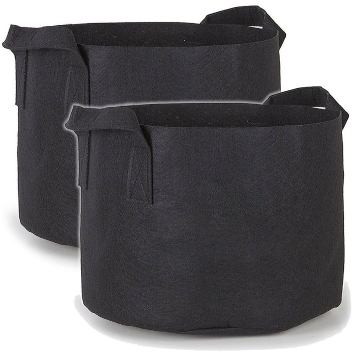 2-Pack 50-Gallon Black Fabric Pots/Grow Bags w/Handles 300GSM