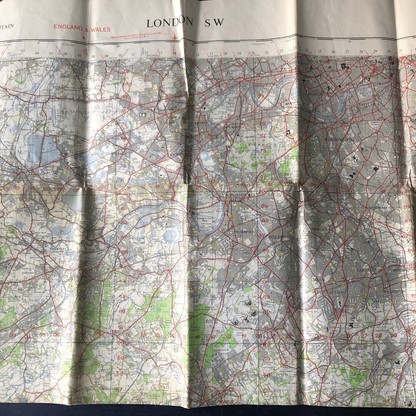 National Grid Ordnance Survey Vintage Map Issued By War Office London South West