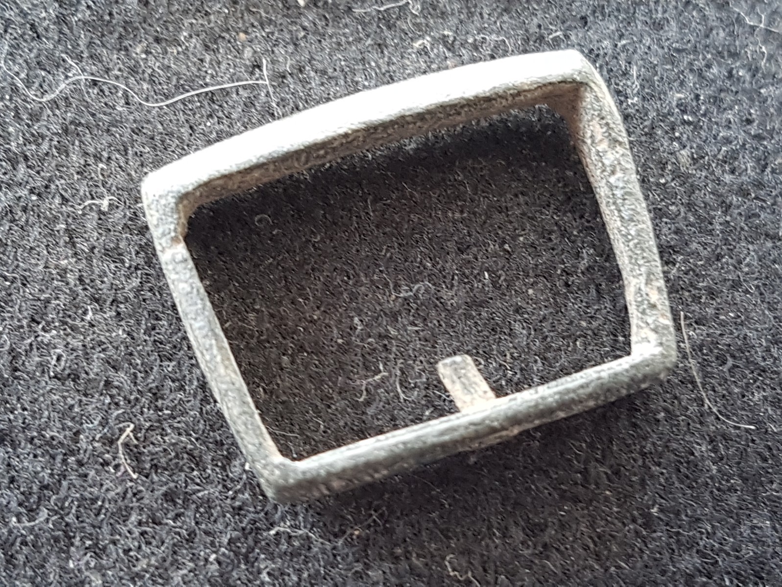 Medieval stirrup type bronze buckle uncleaned condition found in Britain L40t