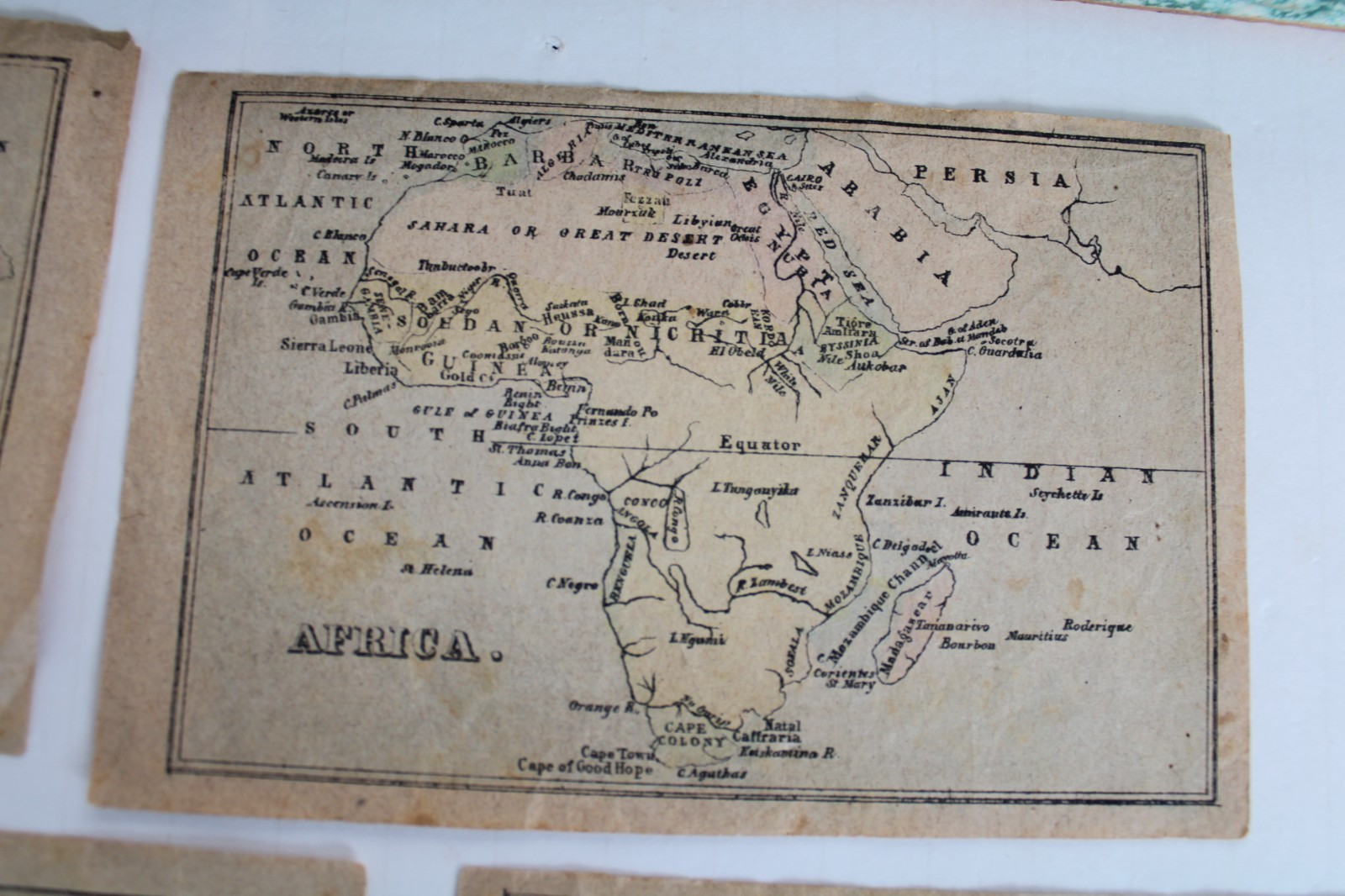 RARE Early / Mid-19th Century Lithograph Geography Map Child’s Toy Blocks w/ Box