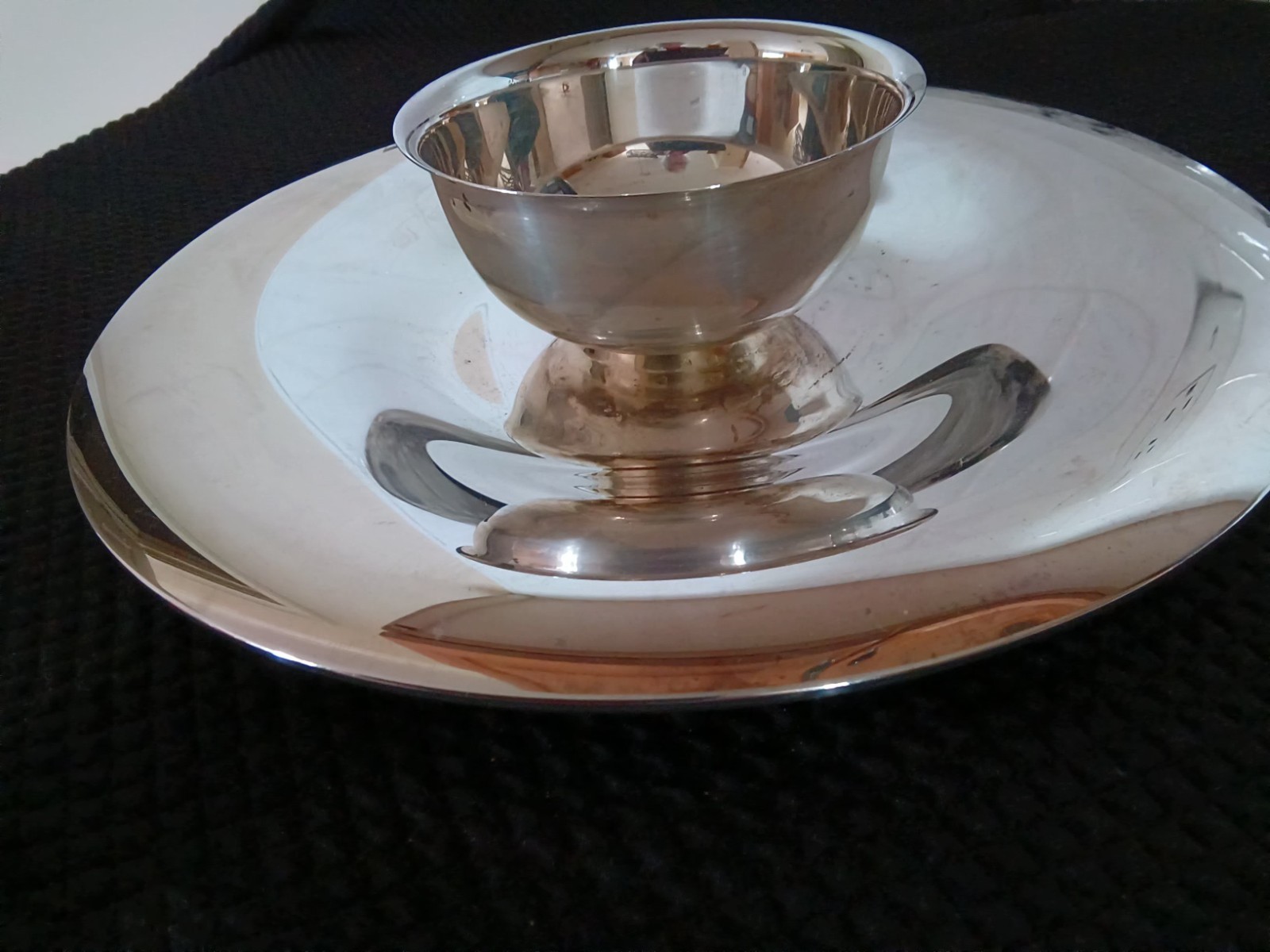 Vintage 12″ Silver Plate Serving Platter, Elegant Appetizer or Chip and Dip