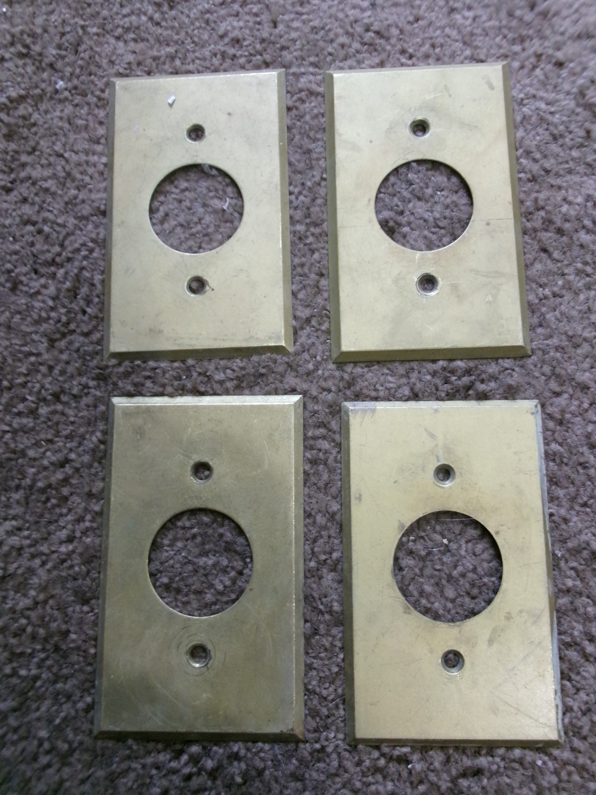 4 Antique Round Outlet Receptacle-lighht Cover Plate Plug in