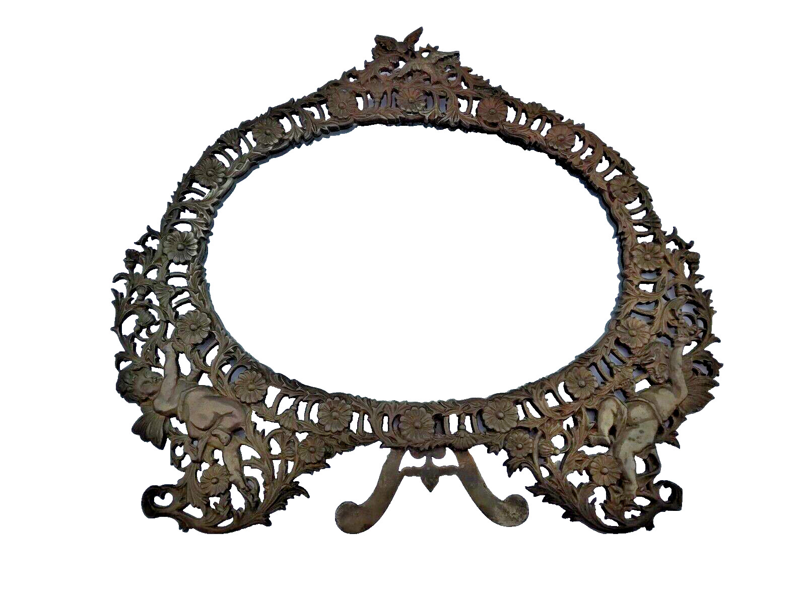 LARGE Antique Victorian Vanity Table Mirror ~Make Up Mirror ~Cast Iron 1880’s