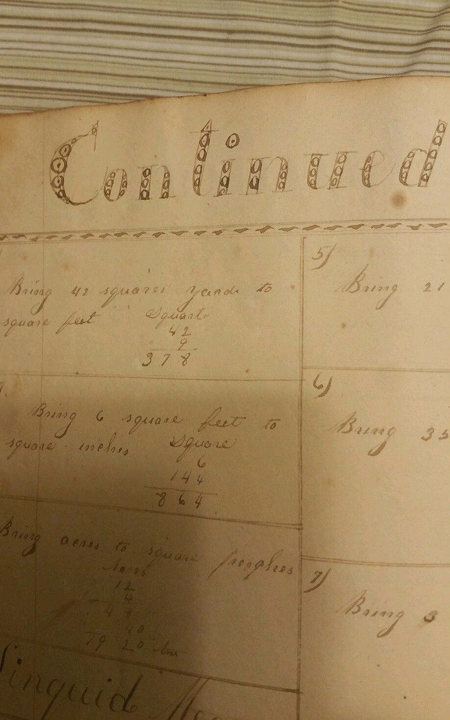 c1845 Arithmetic Workbook, folkart, original, calligraphy, antique Americana