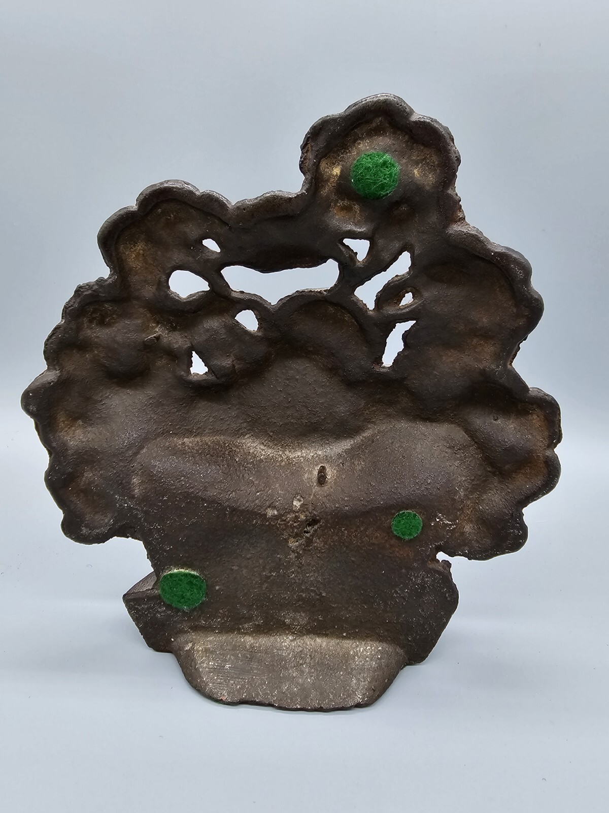 Antique Hubley Cast Iron Flower Basket Doorstop Original Surface