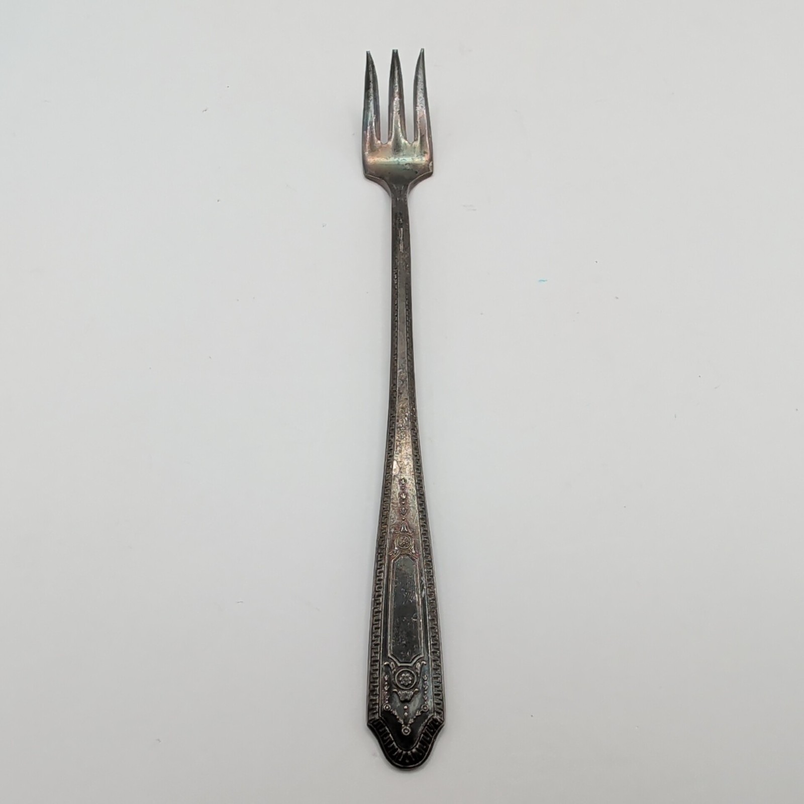 National Silver Co Martinique 1935 Silverplate Cocktail Seafood Fork EPBB 4.5″