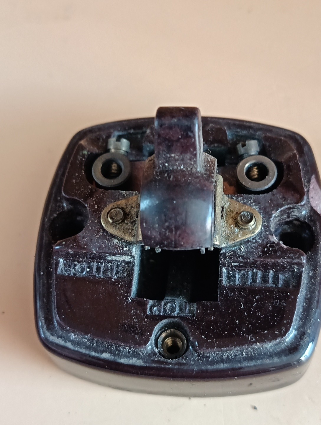 Vintage Bakelite Light Switch britmac Brown square