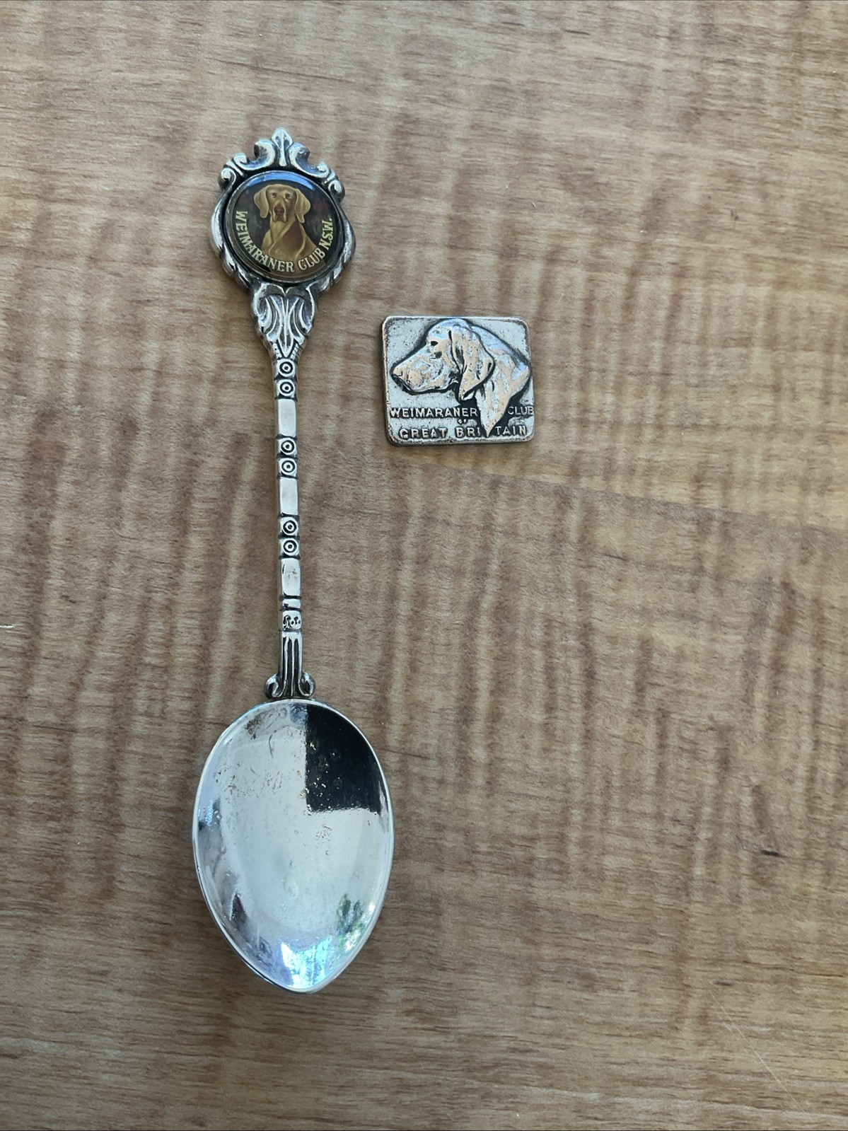 Weimaraner Club New South Wales Silver Plated Spoon + Club Of Great Britain Dog