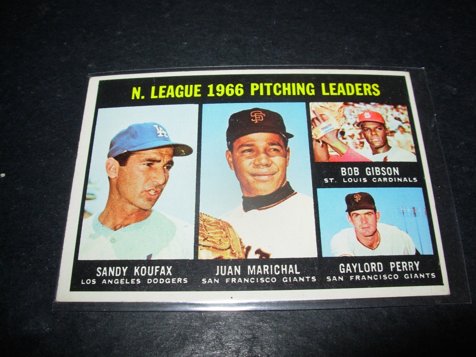 1967 Topps Baseball #236-1966 NL Pitching Ldrs-Koufax, Marichal, Gibson, Perry