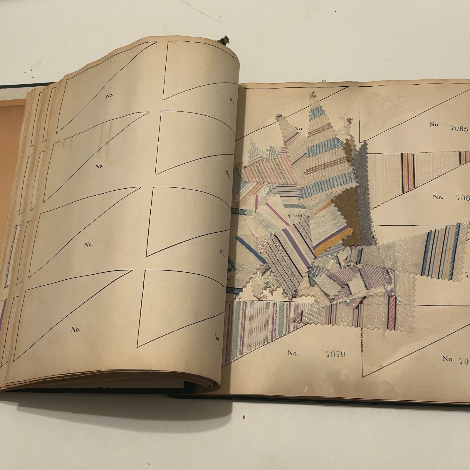Antique 1919 Textile Salesman Sample Book Fabric Design Reference Swatches 1900s