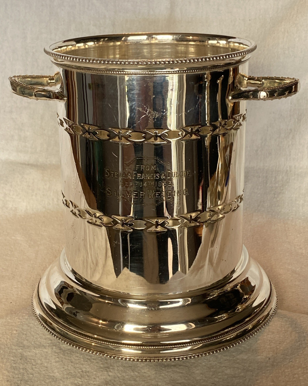Vintage Silver Plated Wine Bottle/Syphon Stand By James Dixon & Sons c.1933