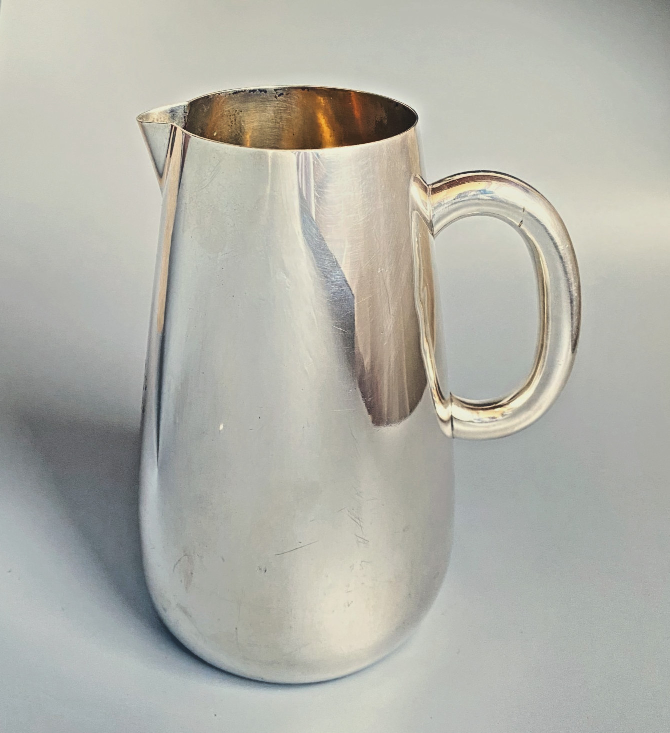 Antique c1860 Silver Plated Crested CD Water Jug Gilt Interior Country House