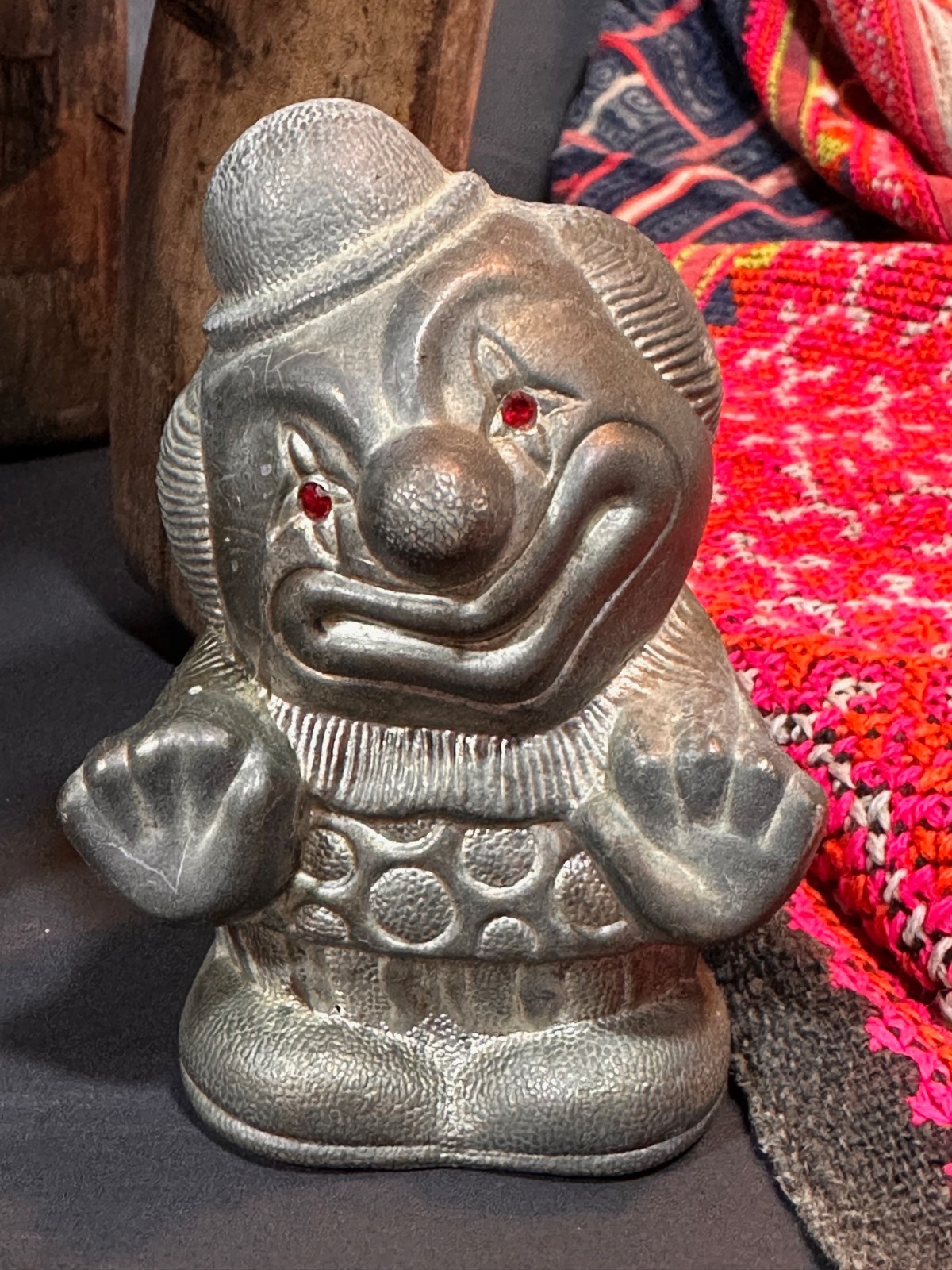 Old Metal Alloy Clown Piggy Bank …beautiful collection and display piece