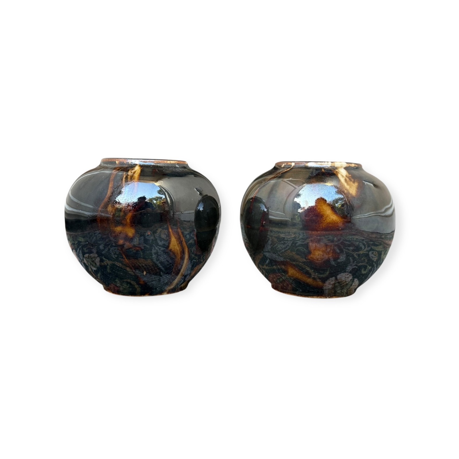 A Pair of Chinese Black-Glazed Jars – Qing Dynasty (1644–1911) – Antique Asian P