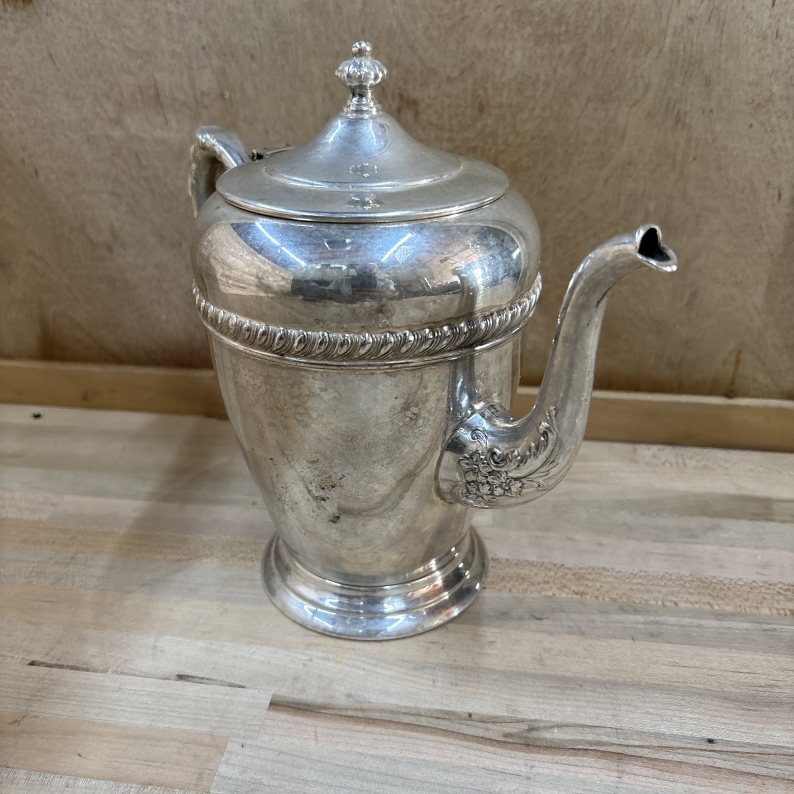 F.B. Rogers Silver Co. Silver On Copper Vintage Teapot Excellent