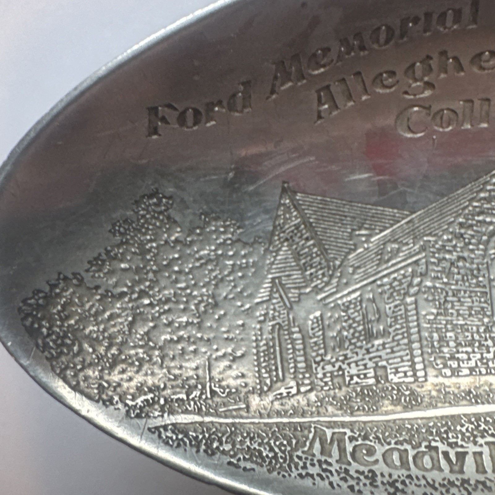 c1905 Sterling Silver Allegheny College Ford Chapel ￼Souvenir Spoon 22 Grams
