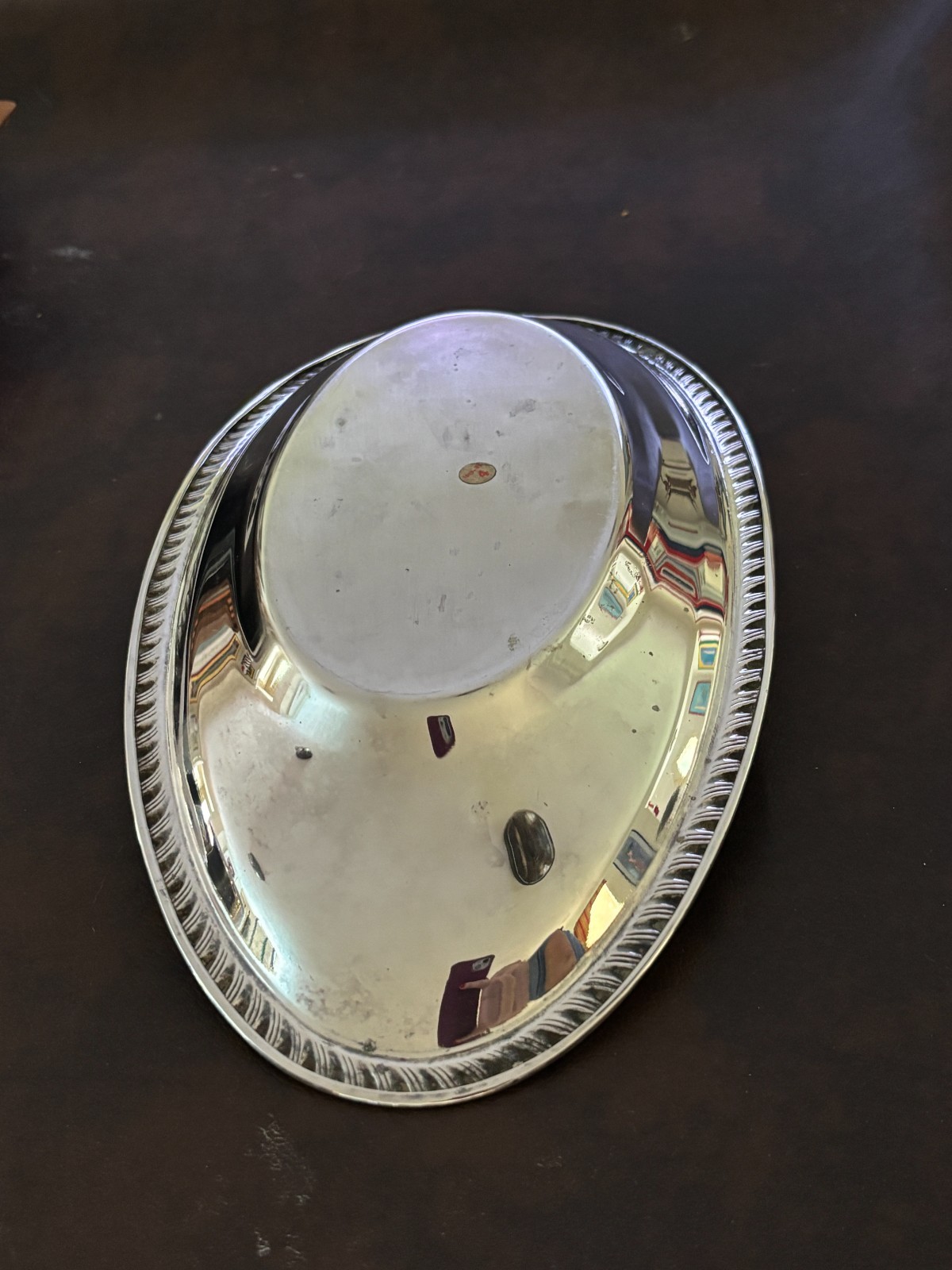 Vintage Silver Plated Oval Serving Platter Tray with Gadroon Edge/Rope Border