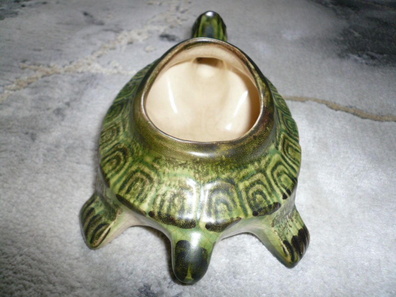 BRUSH McCOY ART DECO GARDEN POTTERY FABULOUS OLD TURTLE PLANTER 7 1/2″ LONG