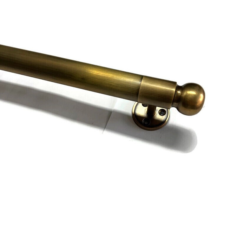 12″ large DOOR handle pull solid SPUN hollow brass RAIL aged old style 30 cm ROD