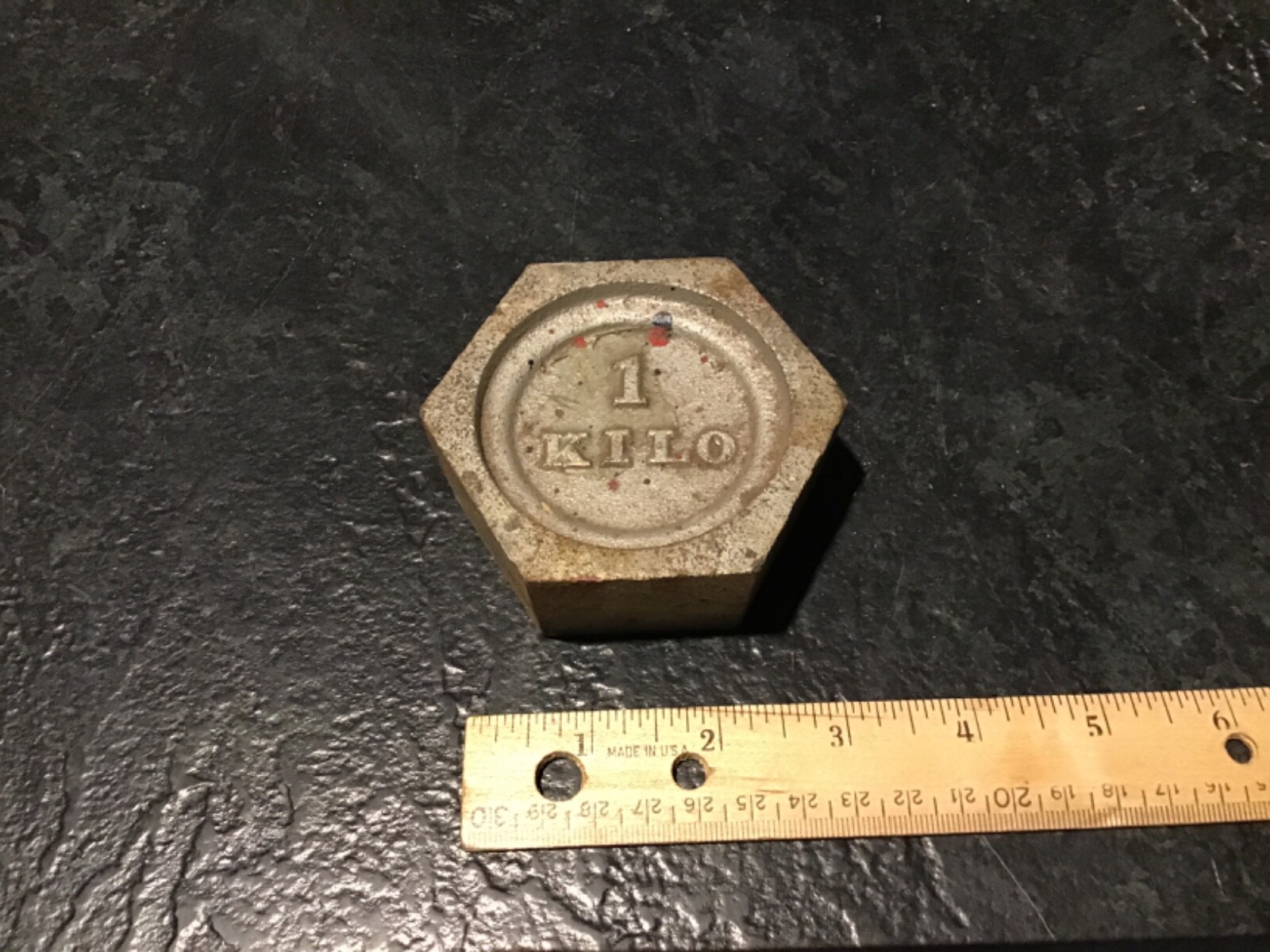 Vintage One Kilo cast iron weight 