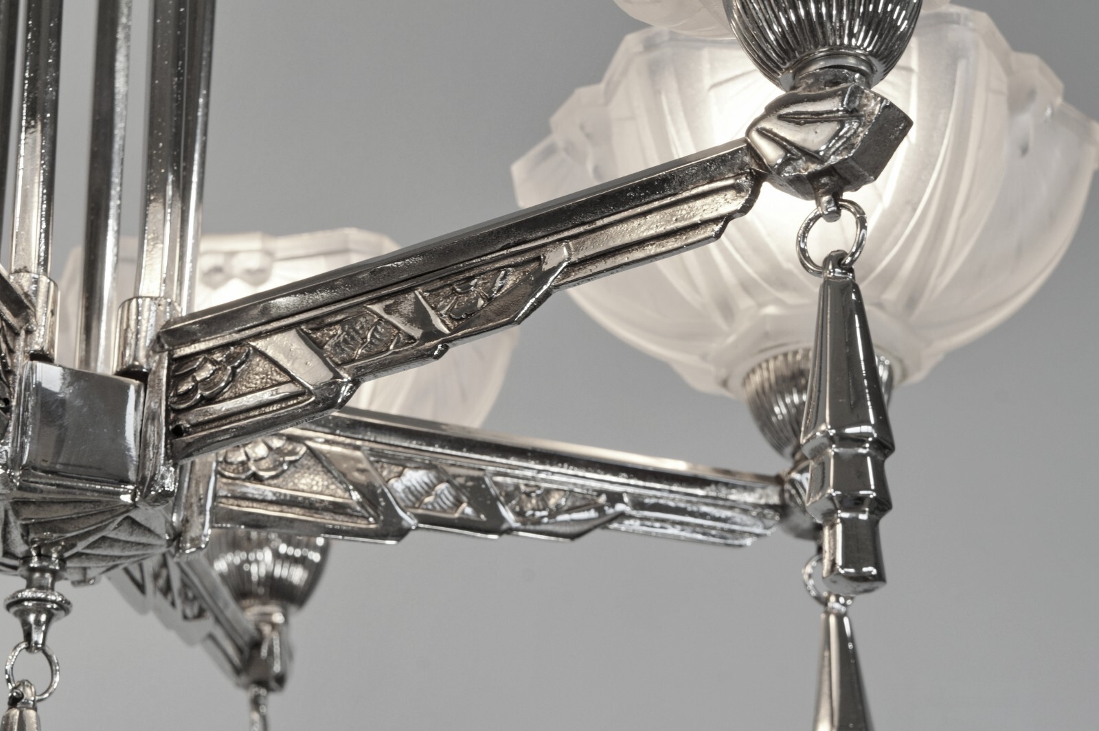 JEAN GAUTHIER (EJG) : FRENCH 1930 ART DECO CHANDELIER … lamp muller era France