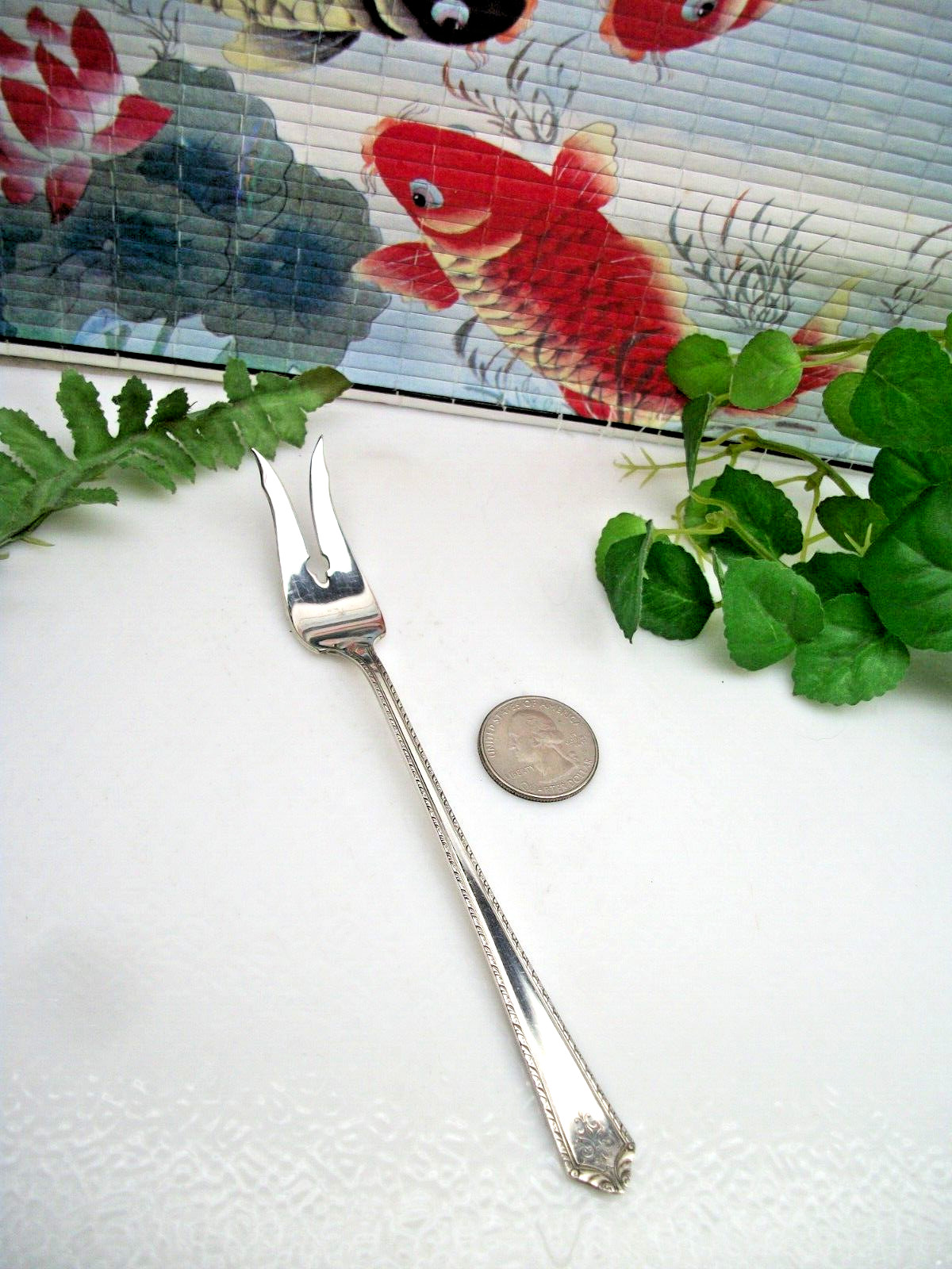 International Holmes Edwards PAGEANT Silver plate Pickle / Olive Fork 1927
