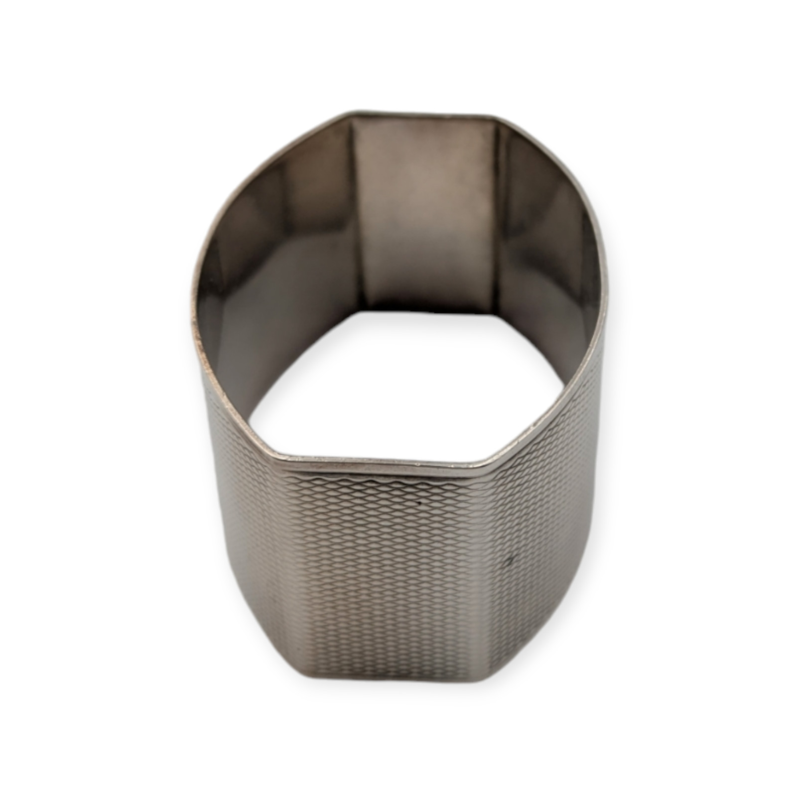 Engine Turned Napkin Ring English Sterling Silver 1931 Birmingham William Neale