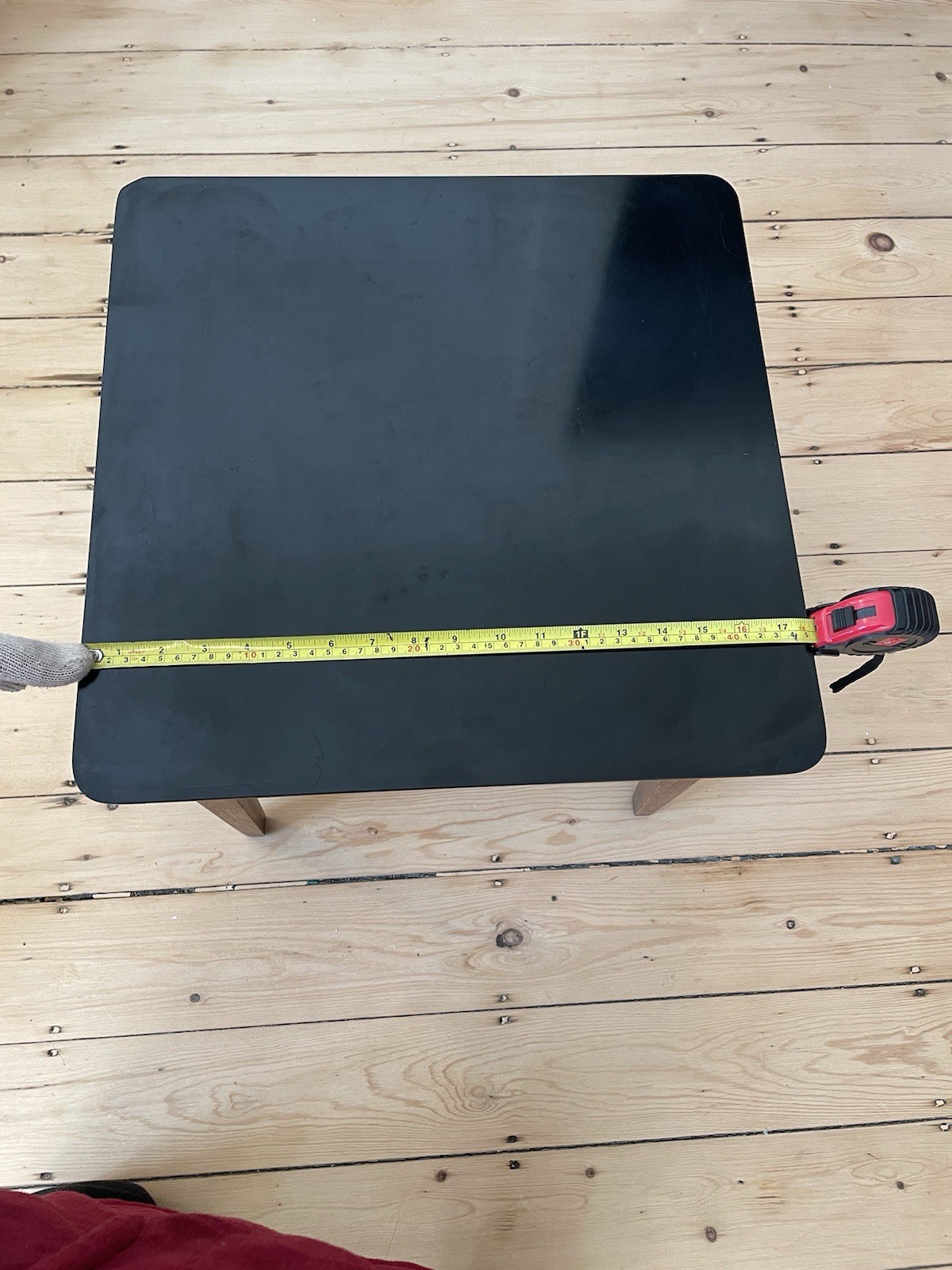 Vintage Lane Sequence Walnut Side Table MCM Black Laminate Top 1963