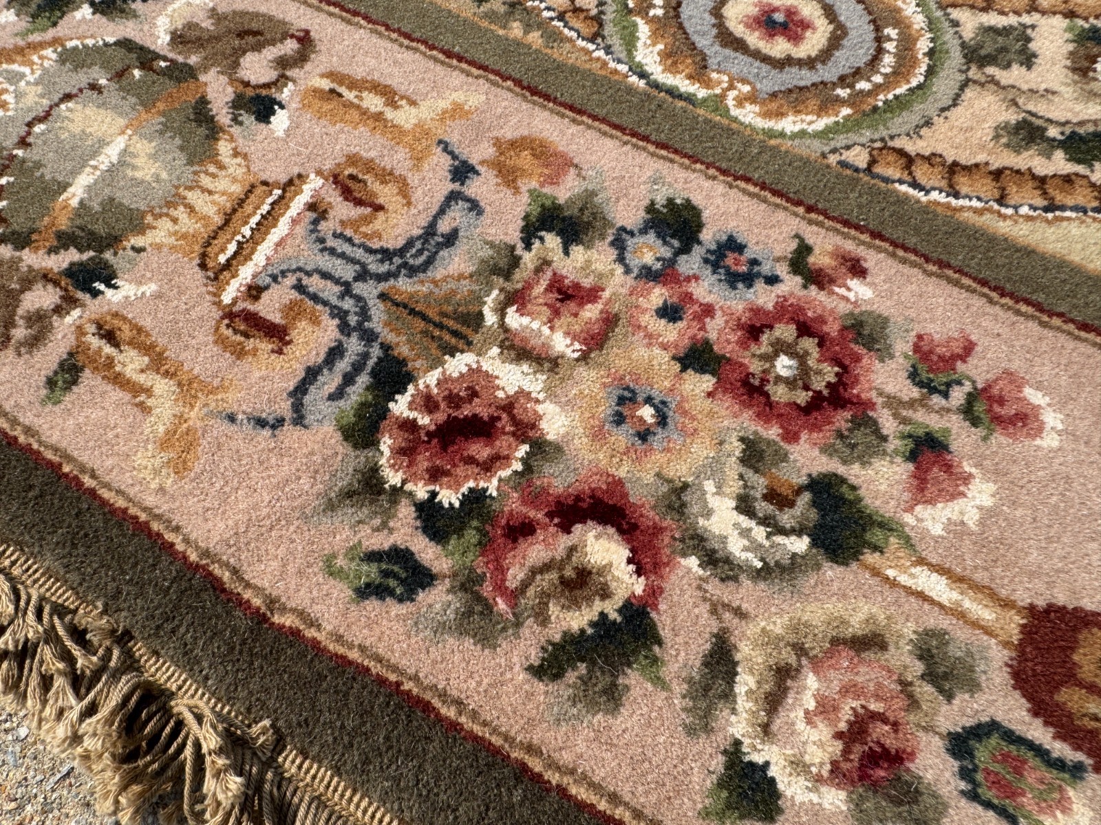 6×9 FINE VINTAGE CHINESE RUG SILK WOOL classical french design handmade oriental