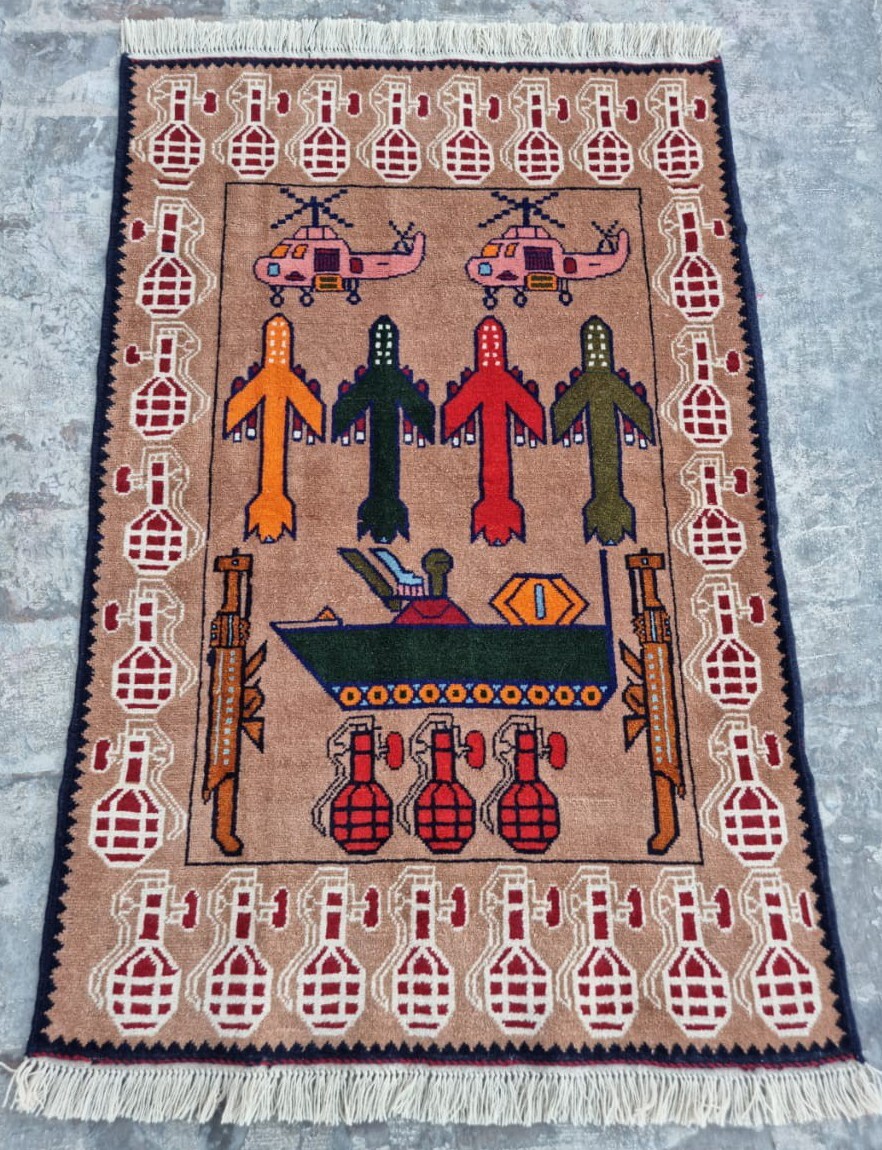 A Beautifully Handmade Afghan Rug Rare Design Great Quality 145X 98 Cm