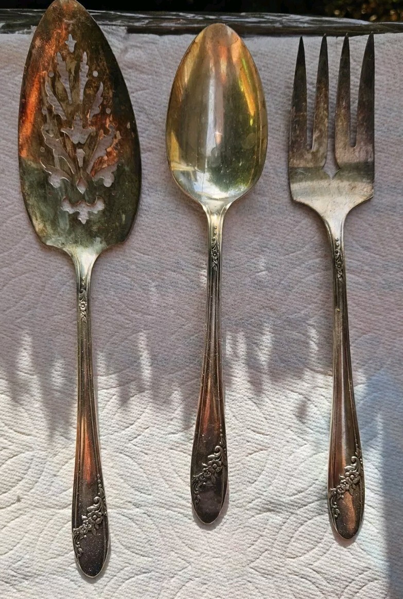 Oneida Queen Bess ll Set Of 21 Dinner Forks, Salad Forks, Knives And Serving Set