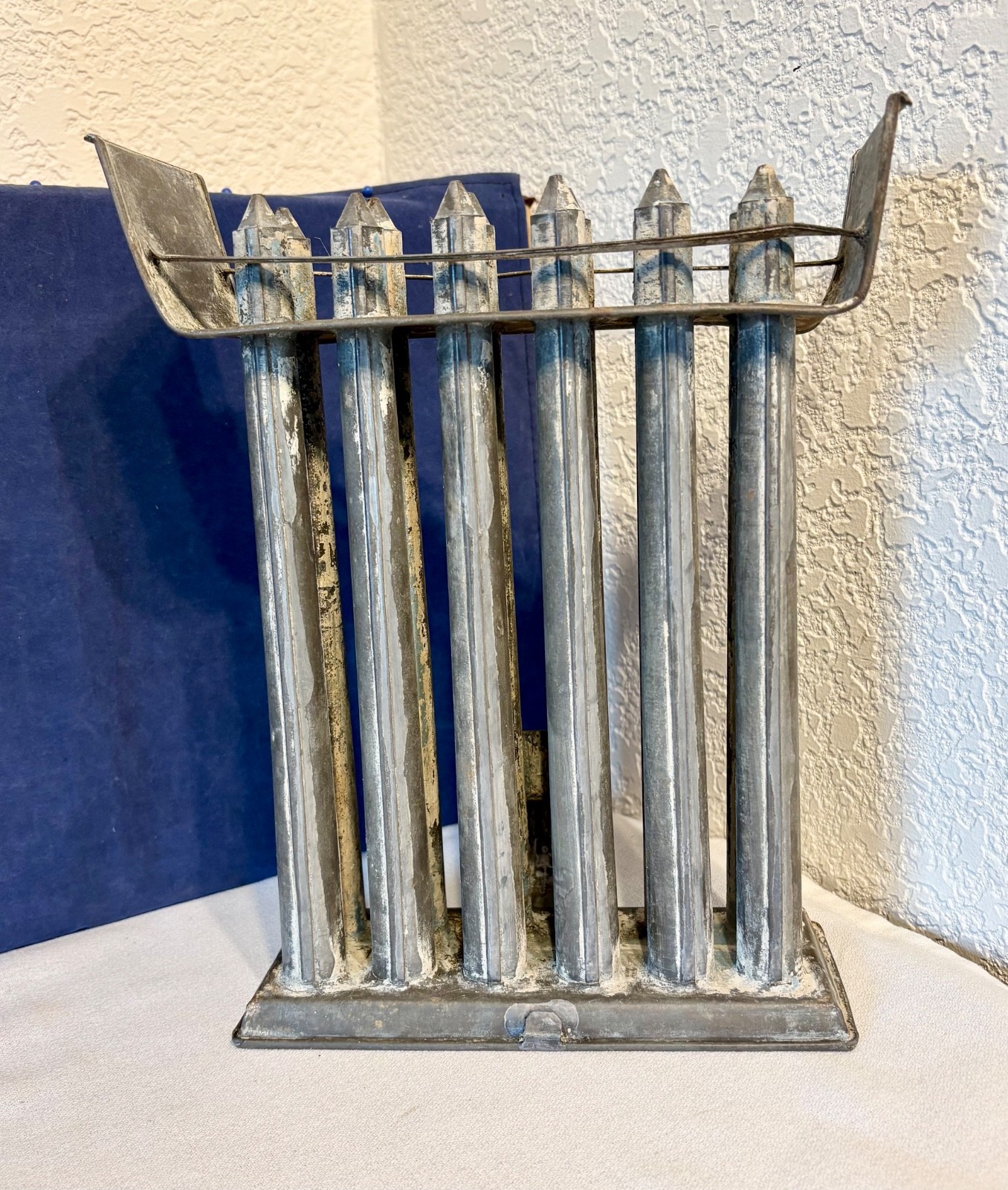 Vintage Primitive 12 Tube Single Handled Tin Candle Mold for 10” Candles