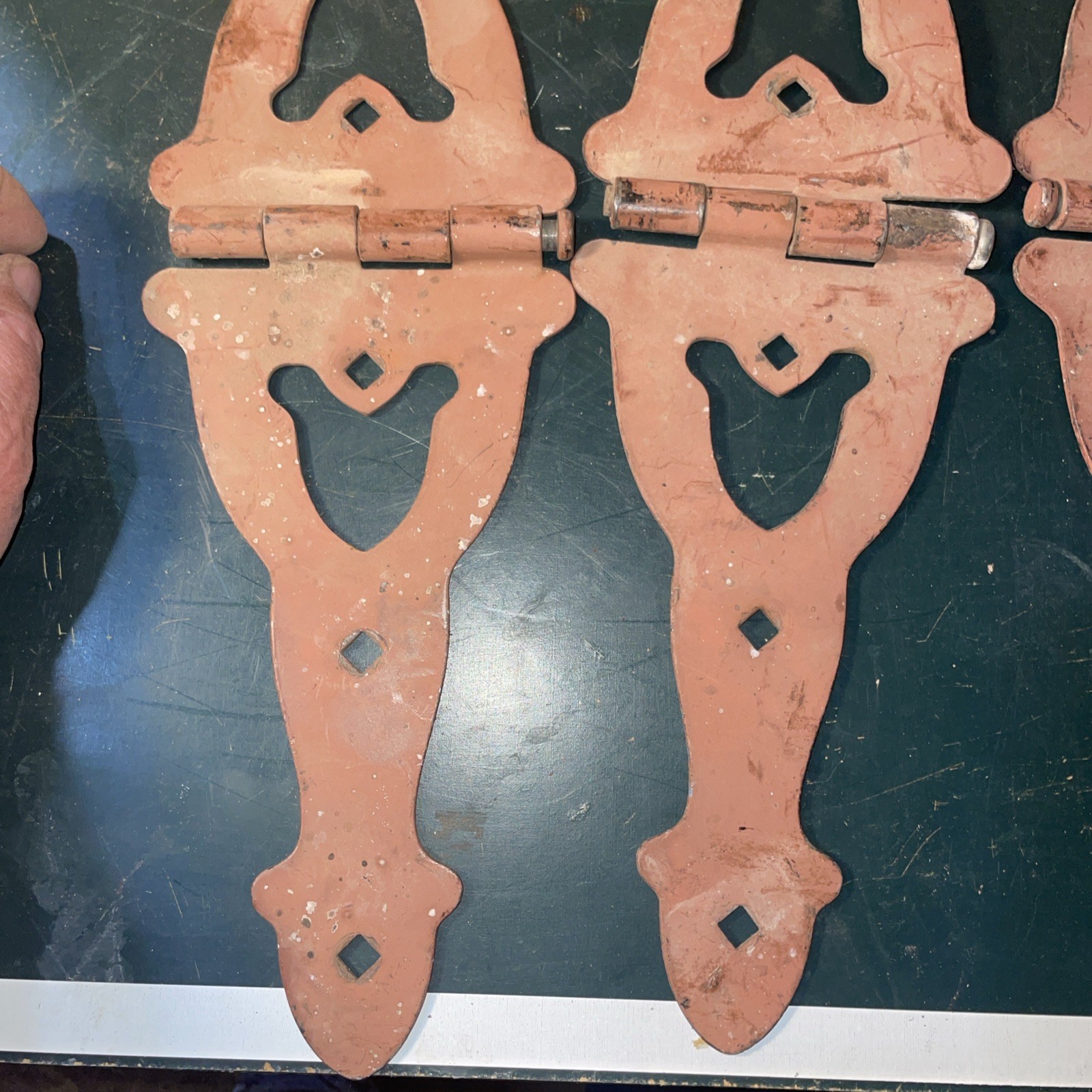 TWO PAIR RUSTIC GOTHIC HINGES large 20” long L@@K!!!