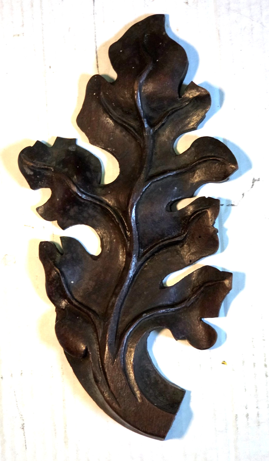 Vintage Oak 10″ X 5″ Oak Leaf Gingerbread Furniture Restoration Trim pc