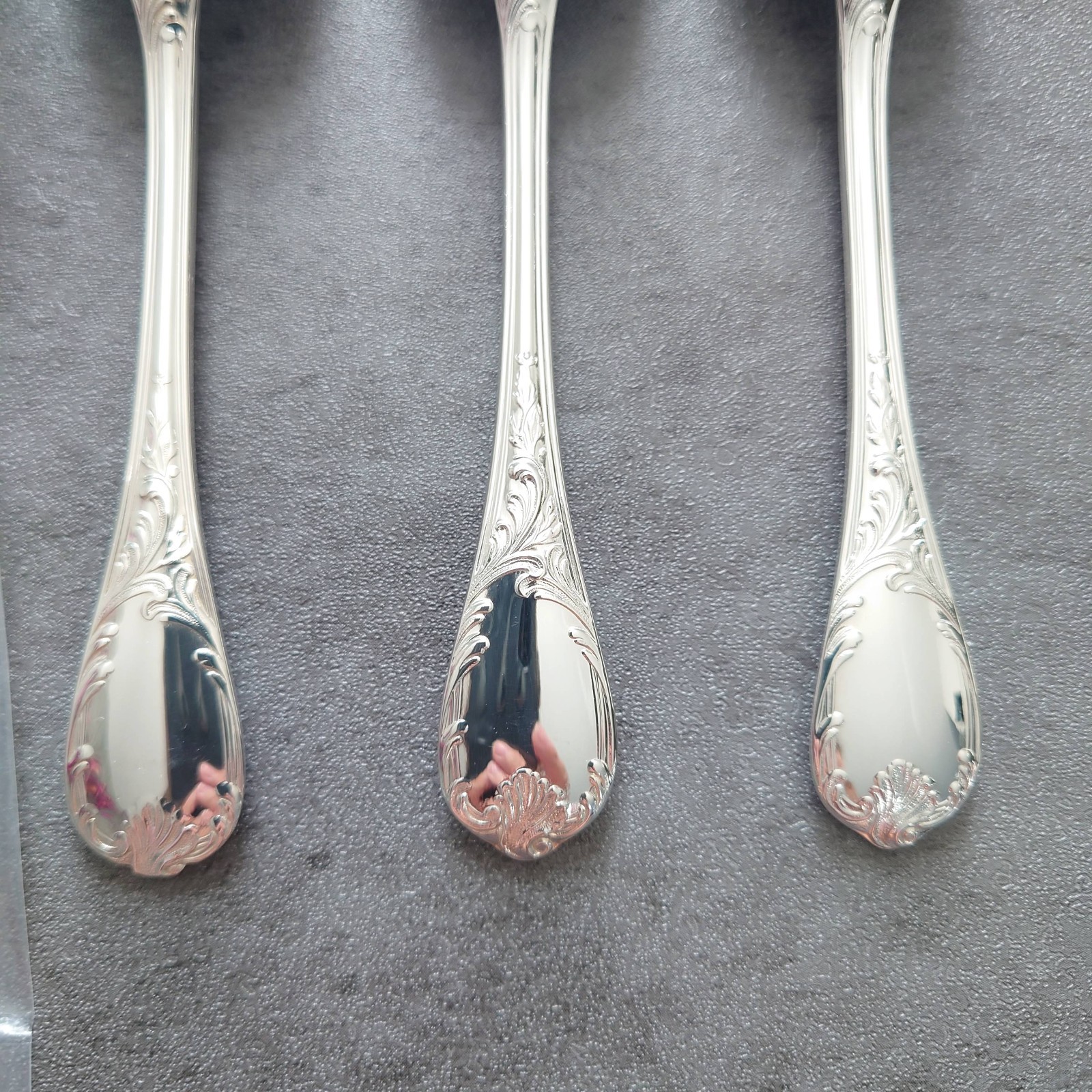 Christofle Marly 6pcs Silverplated Flatware Coffee Spoon Near MINT