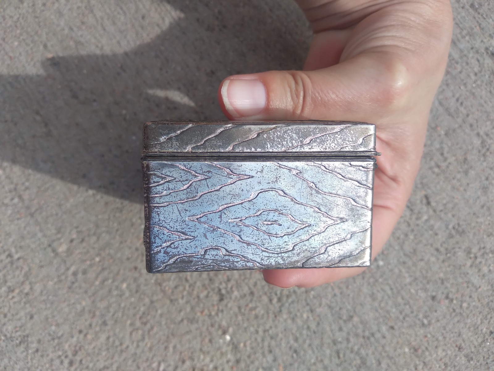 Vintage Silver Plated Hinged Trinket Box Occupied Japan Bird