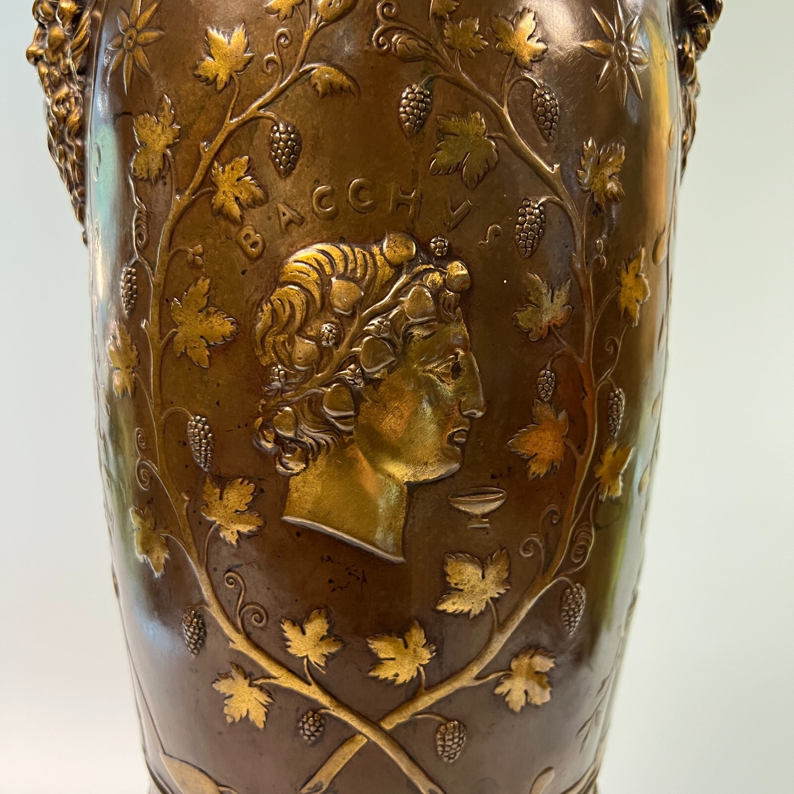 Barbedienne Bacchanalian Bronze Vase by Ferdinand Levillian