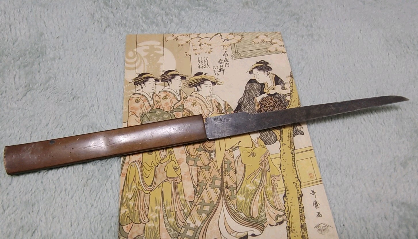 【Peacock ‼ 】 Kozuka knife handle blade Japan antique art edo！